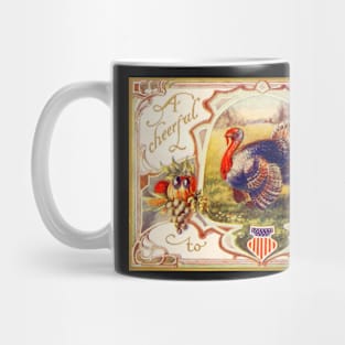 Vintage Happy Thanksgiving Turkey Mug